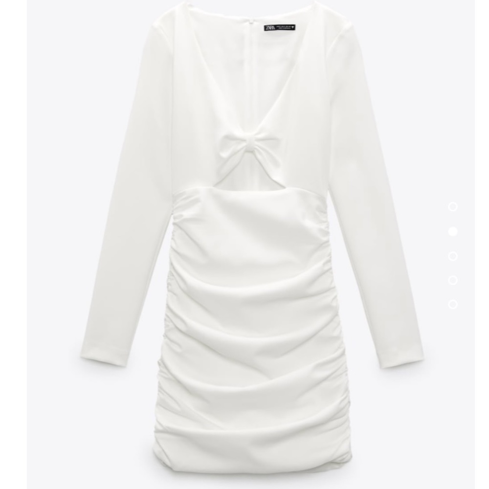 Zara CUT OUT DRAPED DRESS WHITE - REF. 8680/318